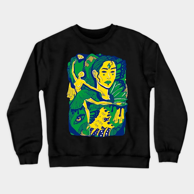 Brasil Ballerina Crewneck Sweatshirt by kenallouis